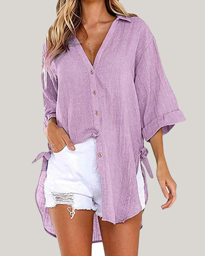 Camicia Larga con Lazos ai Lados