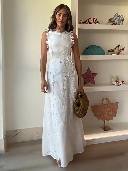 ELENA – ABITO MAXI RICAMO SUSURRO DEL GIARDINO