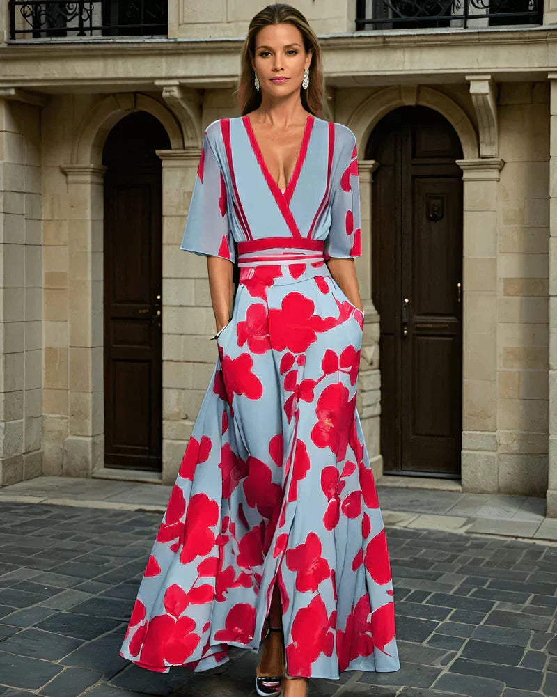 Elisa - Abito maxi Elegante con Fiori