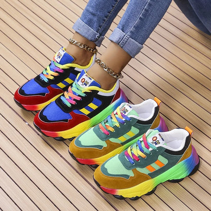 Jolie - Sneakers coloridas con suola gruesa per donna