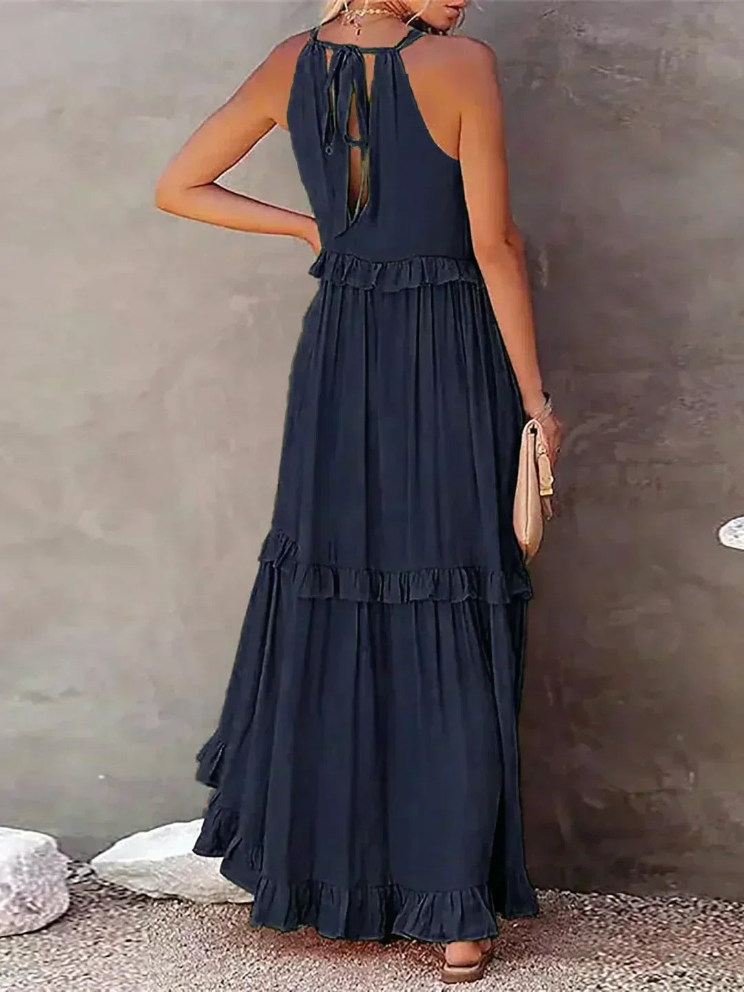 Landry - Abito senza maniche con volant chic