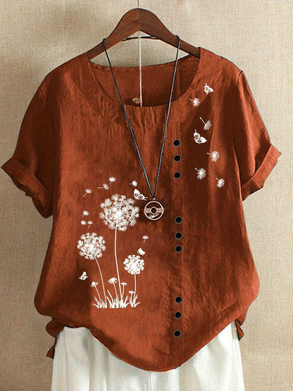 Hermione – Blusa con Stampa di Diente di Leone