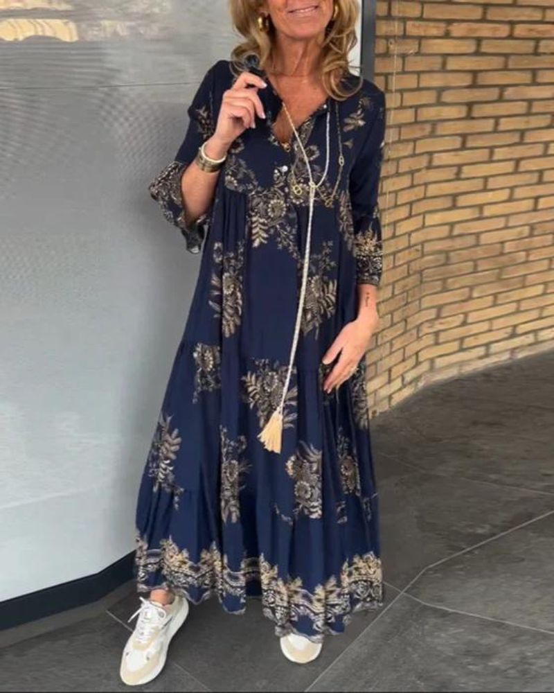 ANNE - Abito vintage holgado con scollo a V
