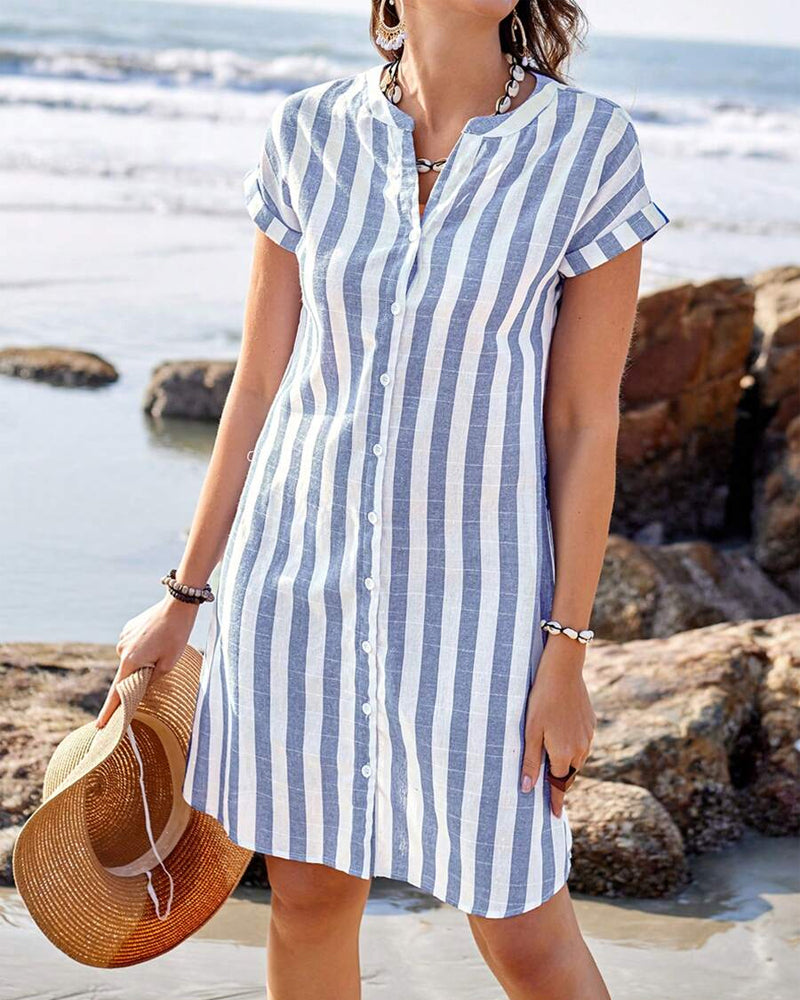 PAMELA | ABITO ELEGANTE A RIGHE