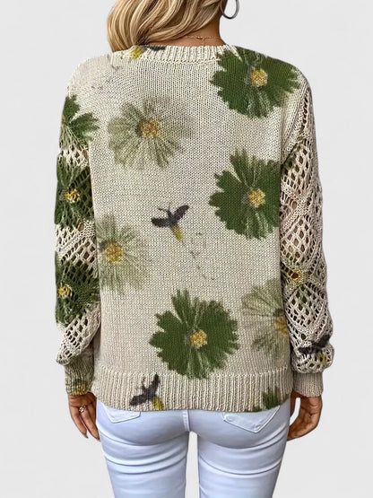 CHARLIE – MAGLIONE DI PUNTO CON FASCINO FLOREALE