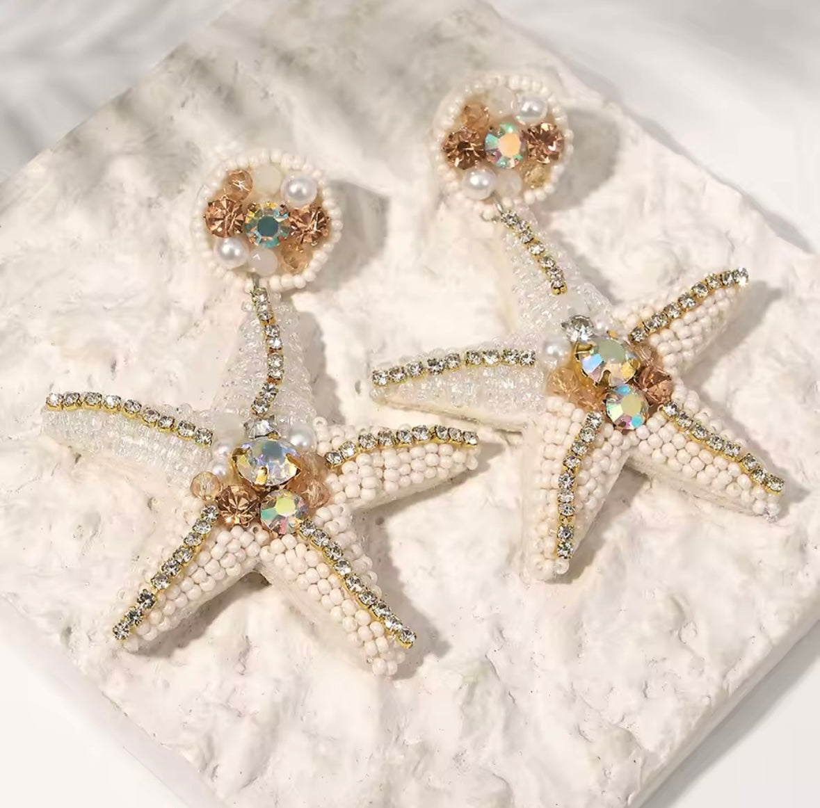 Jane | Orecchini con perle a forma di stella marina