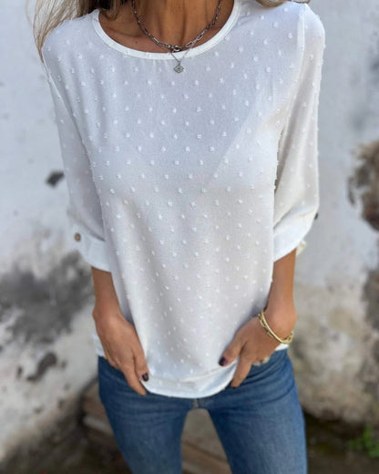 VARENA - Blusa di Chiffon Jacquard Chic