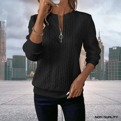 Gina - Maglione con zip con Cappuccio non-dualità