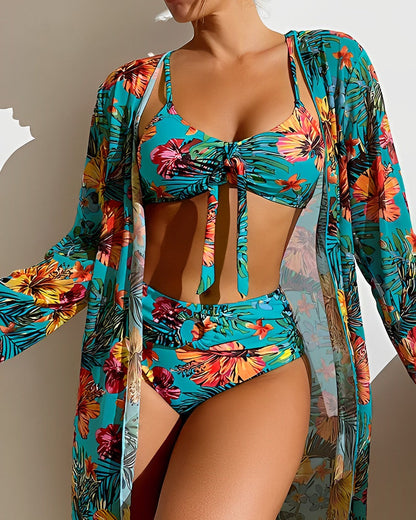 ALANI – SET DI BIKINI CON STAMPA TROPICAL E COPRICOSTUME