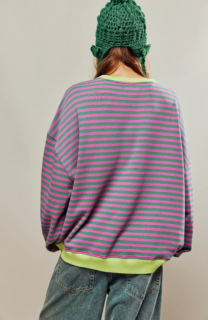MIKAELA – MAGLIONE A RIGHE RILASSATO