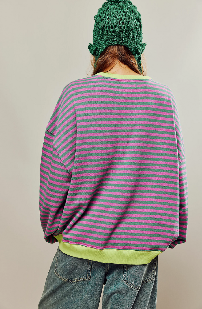 LINDA - MAGLIONE OVERSIZE A RIGHE