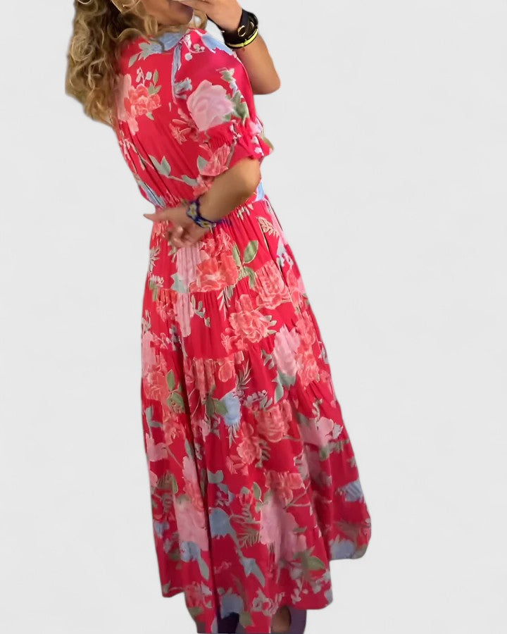 JULIANA – ABITO MAXI FLUIDO RADIANTE FIORI