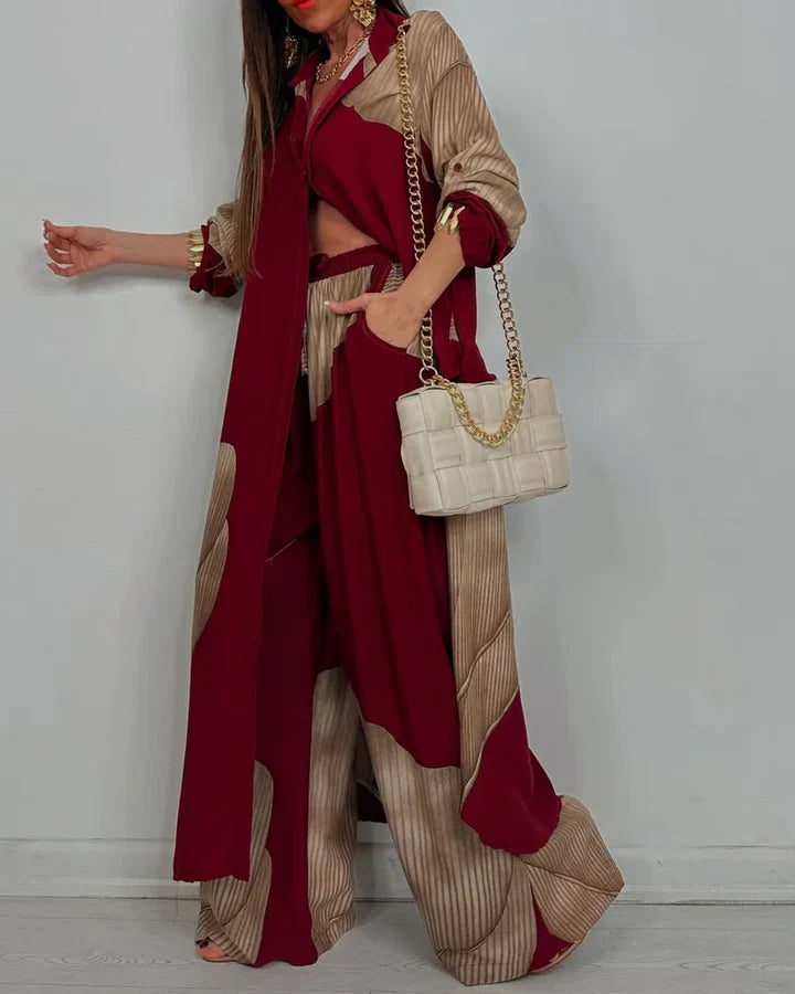 AMARA – SET DUE PEZZI CON DRAPPEGGIATO ELEGANTE