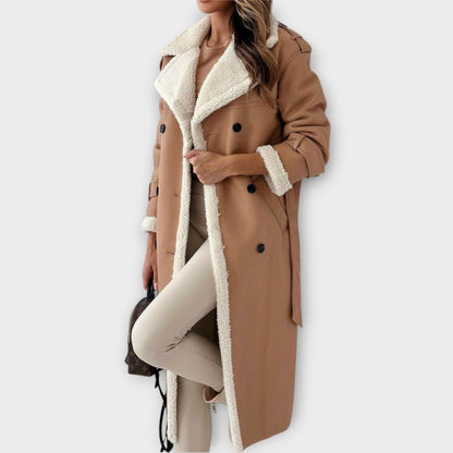 Trench Doppiopetto Foderato in Sherpa