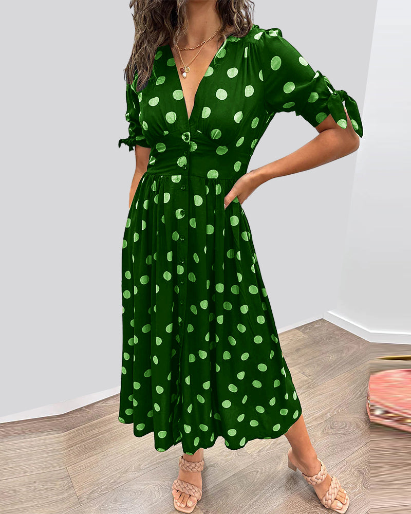 Maria | Abito di Pois con bottoni