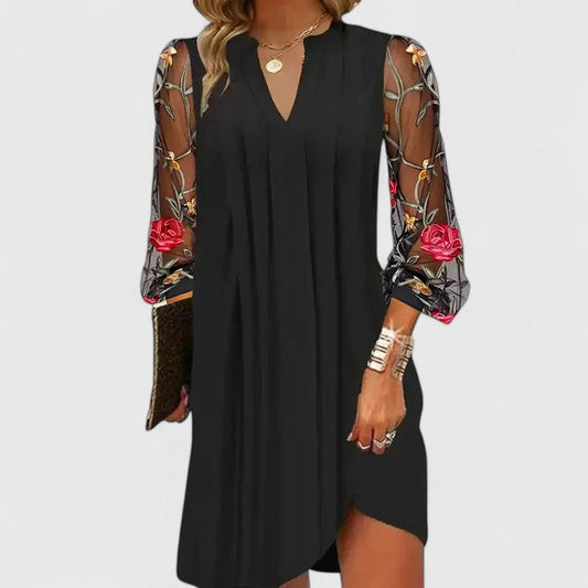 NICOLE – ABITO MINI RICAMO ELEGANTE