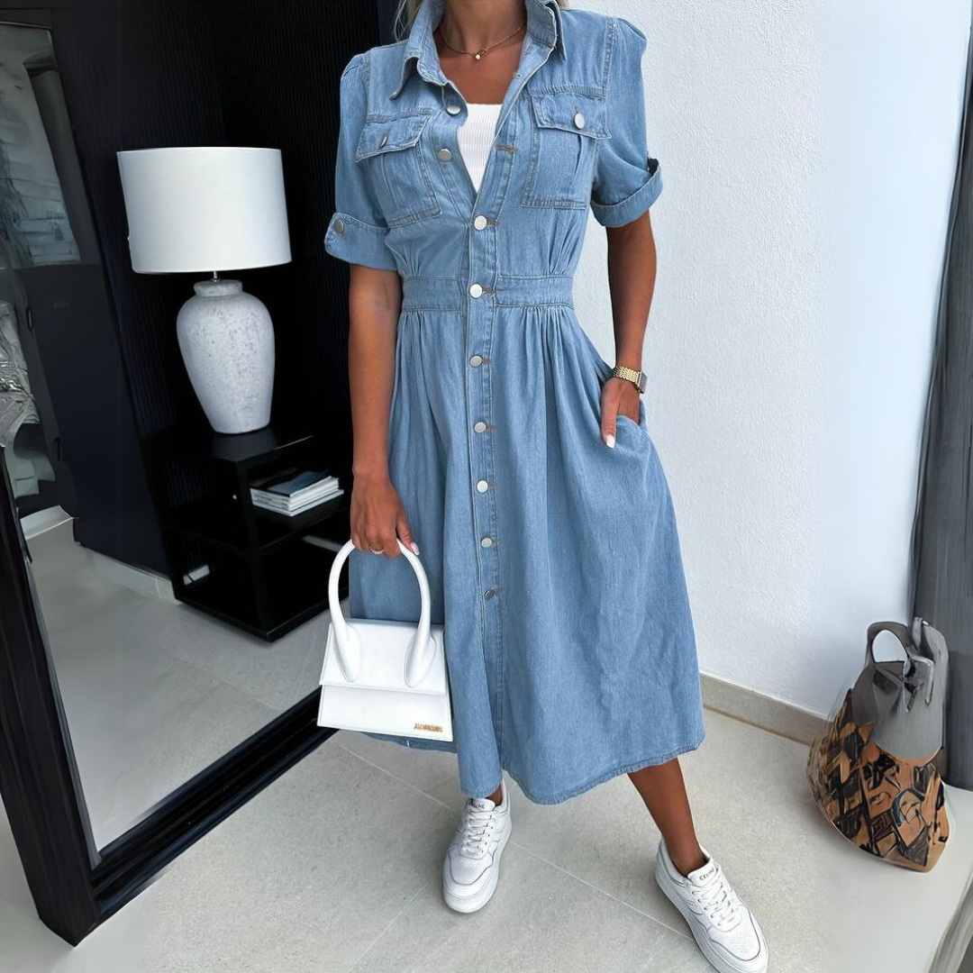 TAYLOR – ABITO DI DENIM CON BOTTONI