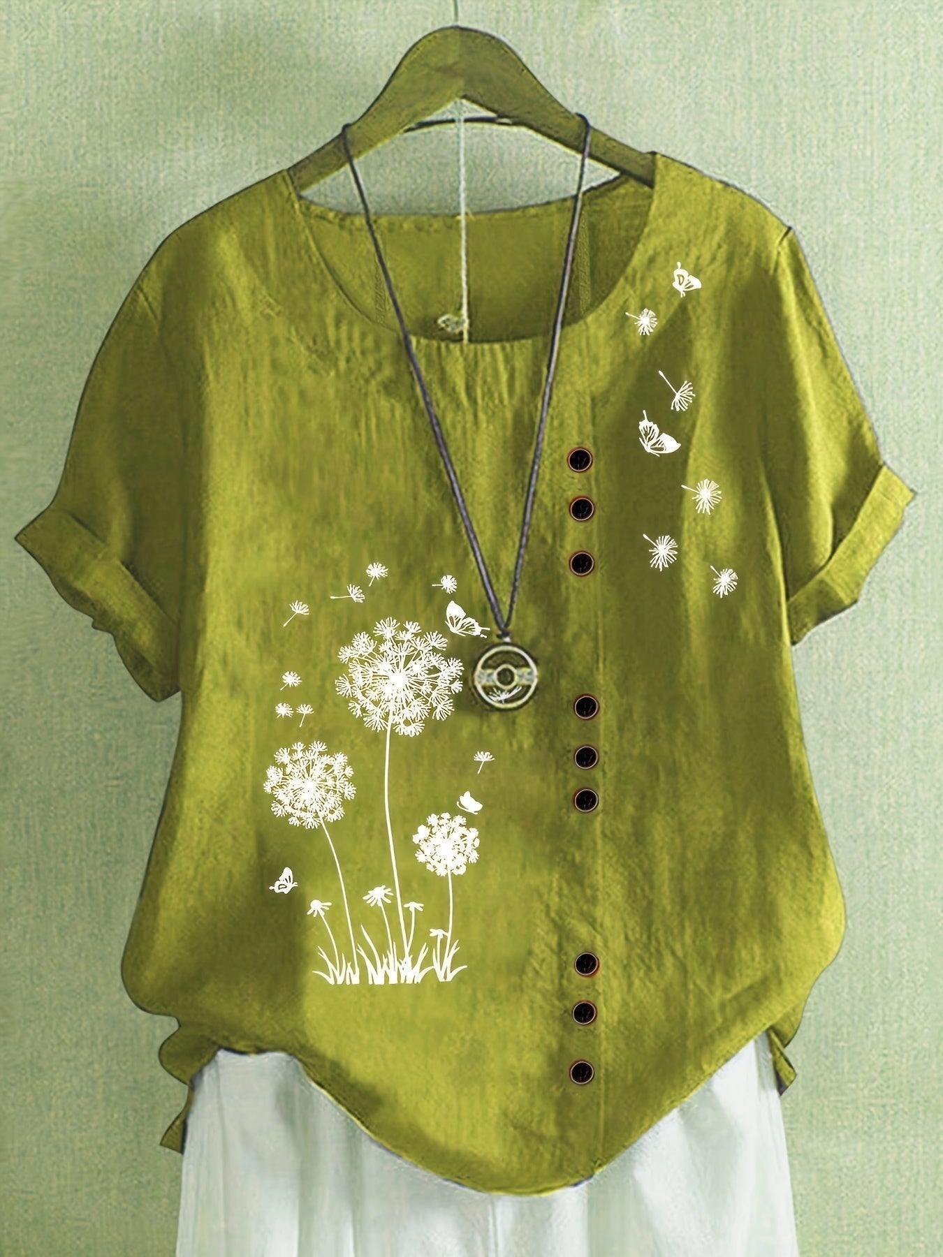 Hermione – Blusa con Stampa di Diente di Leone