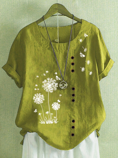 Hermione – Blusa con Stampa di Diente di Leone