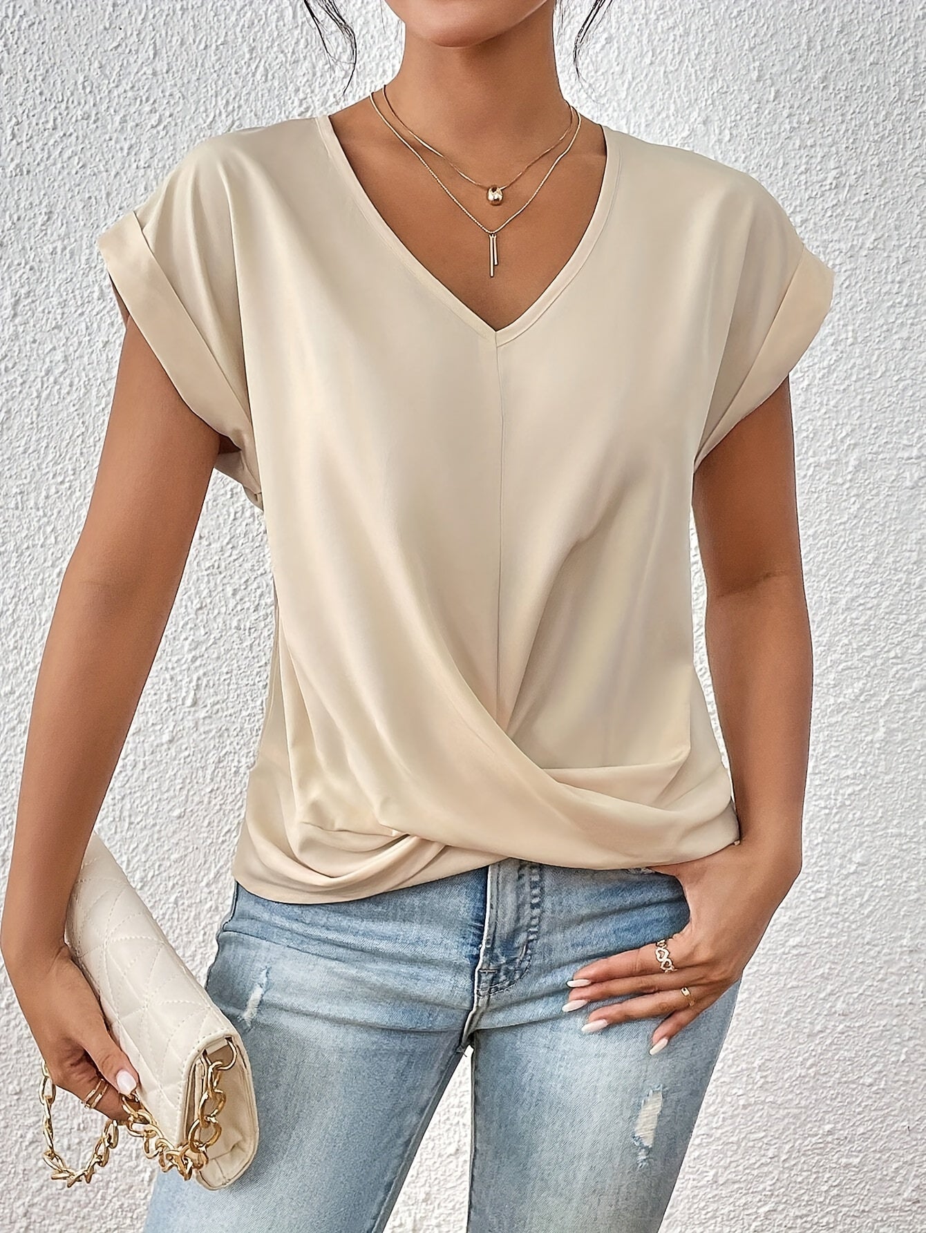 T-Camicia Casual V-Neck Sanne