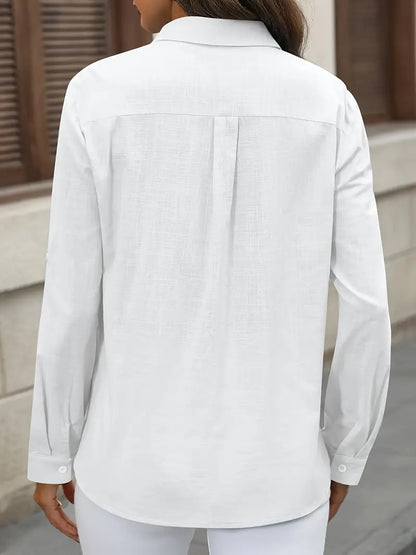 Athena - Camicia di Cotone con Tasche Frontali