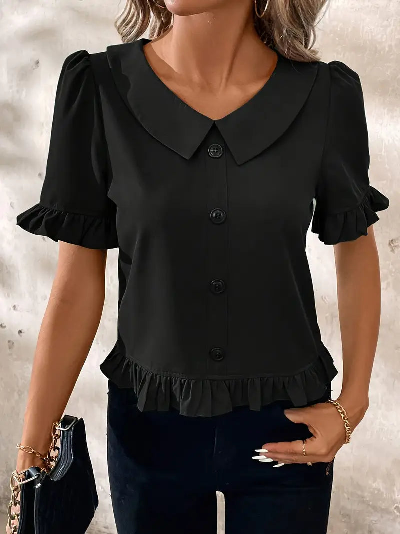 Foteini - Blusa elegante a maniche corte