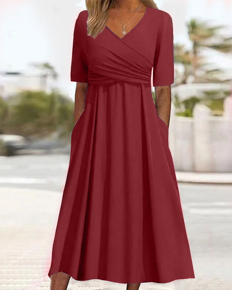 Pien | Abito Incrociato Elegante con Maniche corte