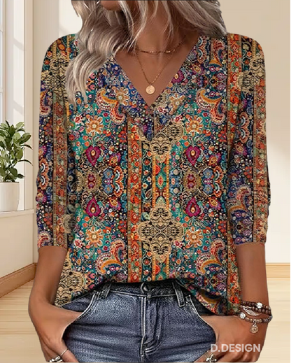 Blusa Retrò Impresa con collo a V