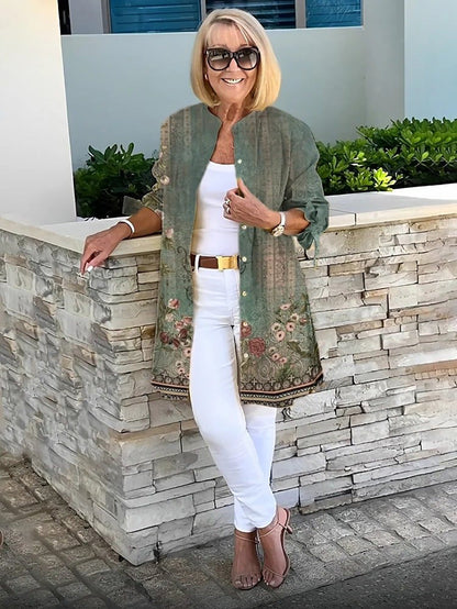 LINDA – CAMICIA BOTTONE FLOREALE ELEGANTE