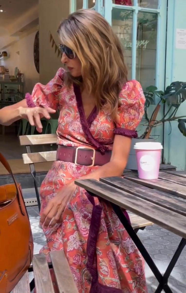 Abito maxi Rosa Elegante di Manica corta