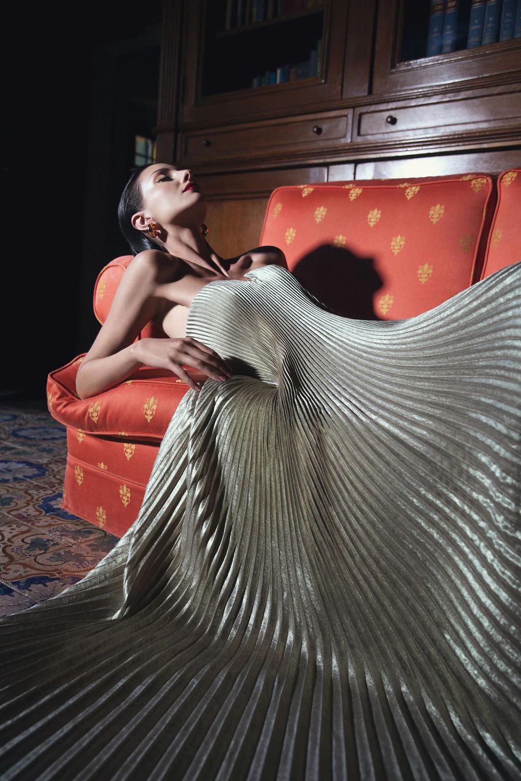 Andreia Abito Senza maniche di Taglio A con Pliegues