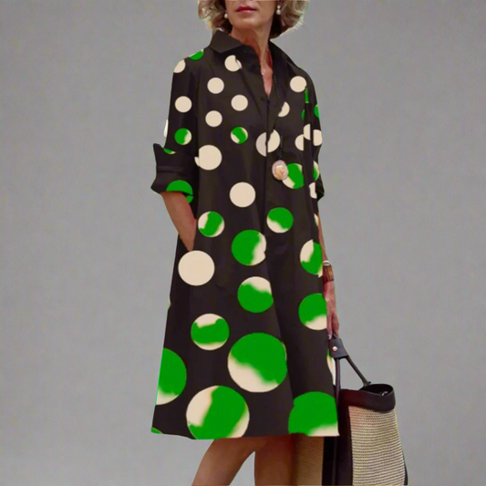 Nika | Abito Midi Elegante con Stampato Floreale