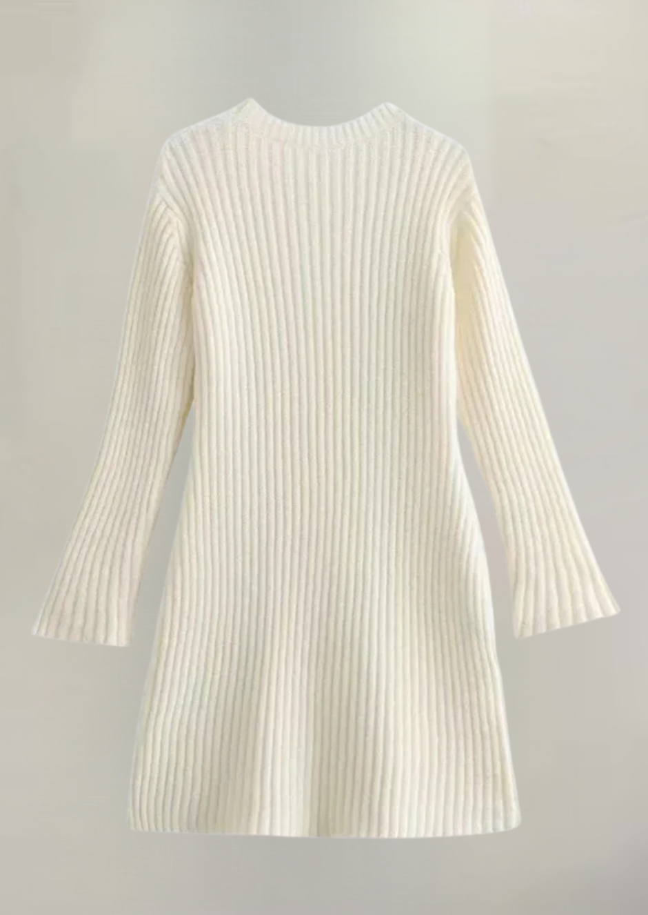 Faustine - Elegante Mini Abito di Maglia Acanalado