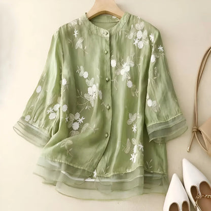 Carmelita – Blusa Transparente Ricamata
