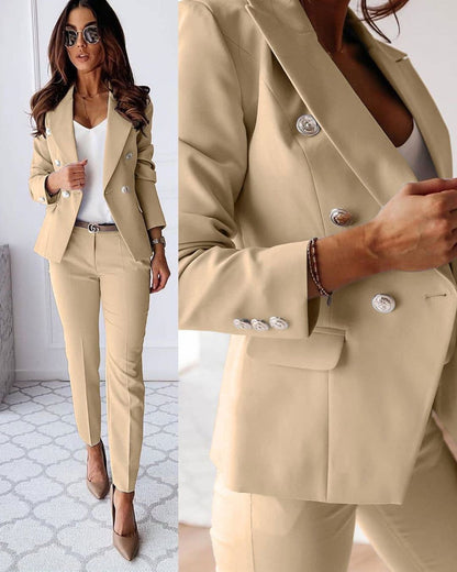 Completo donna doppiopetto – Blazer su misura & Pantaloni Elegantes