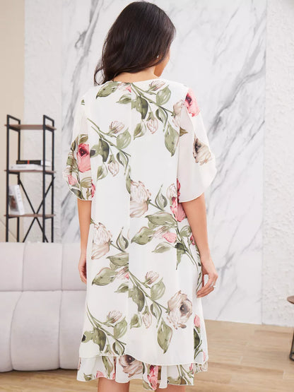 Viola | Elegante abito in chiffon con stampa floreale