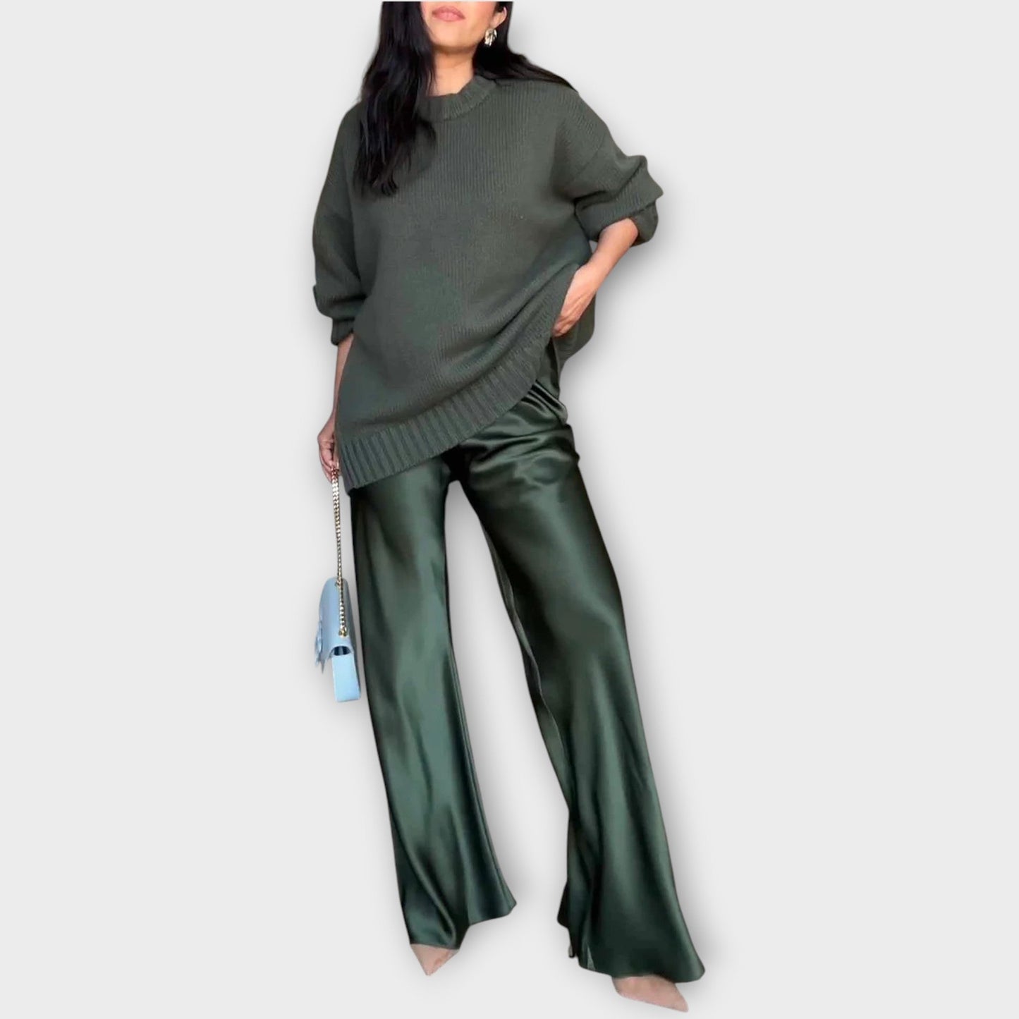 Set Satinado in Maglia Lussuoso e Rilassato
