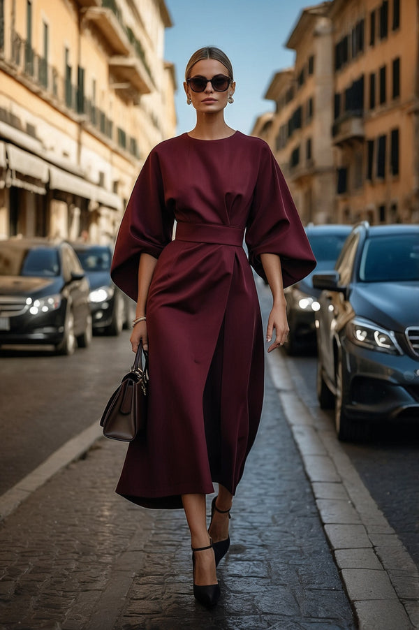 Abito elegante con maniche a palloncino