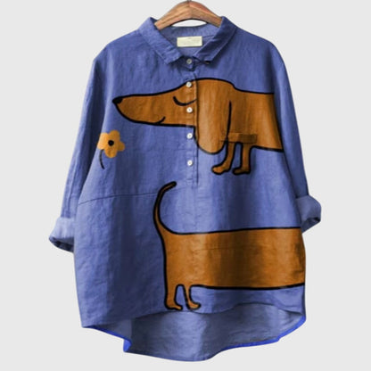 TESSA – CAMICIA CON STAMPA DI PERRO GIOCOSO