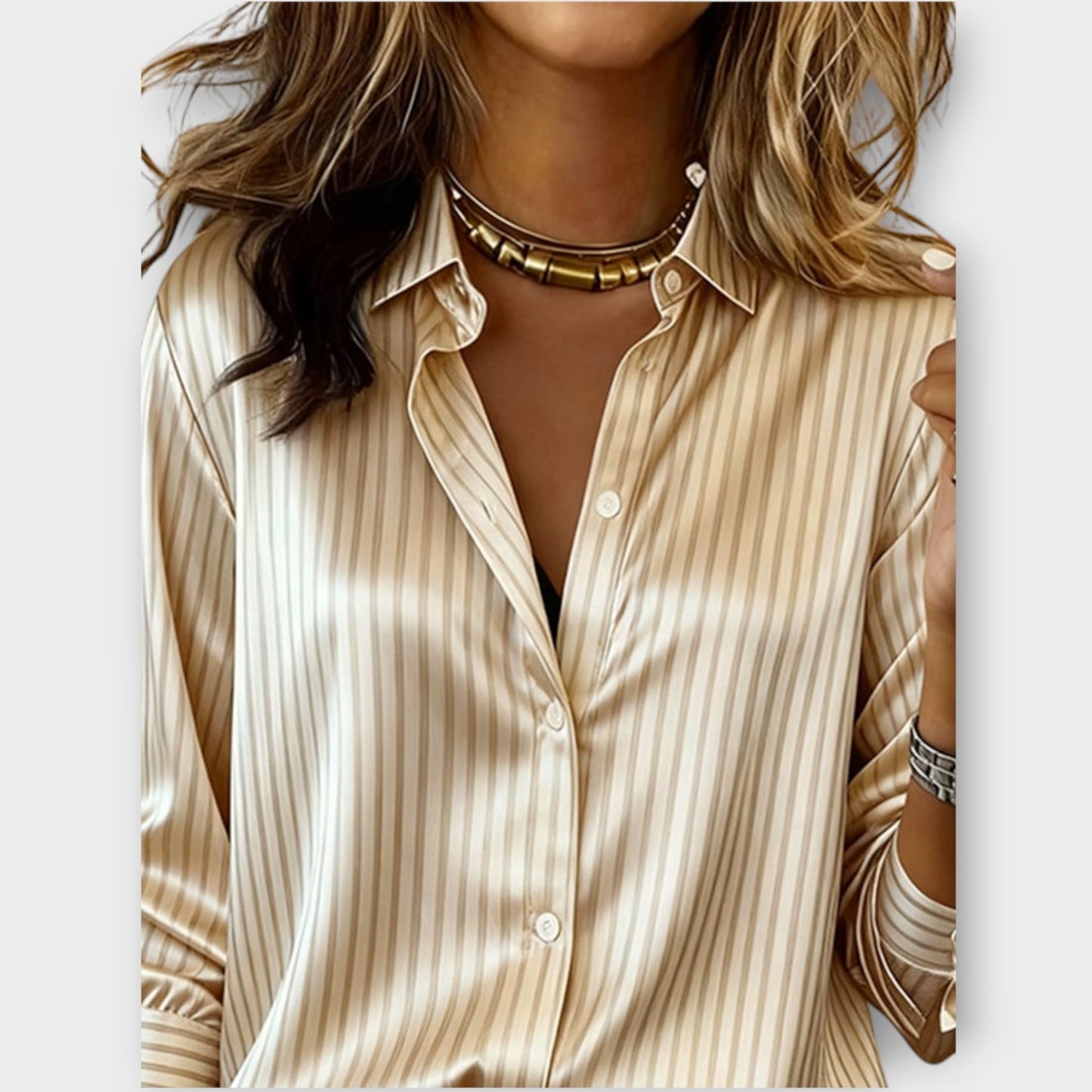 Blusa a righe con bottoni in Stile Sedoso