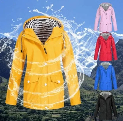 Ilektra - Giacca Elegante a maniche lunghe Impermeabile con cappuccio