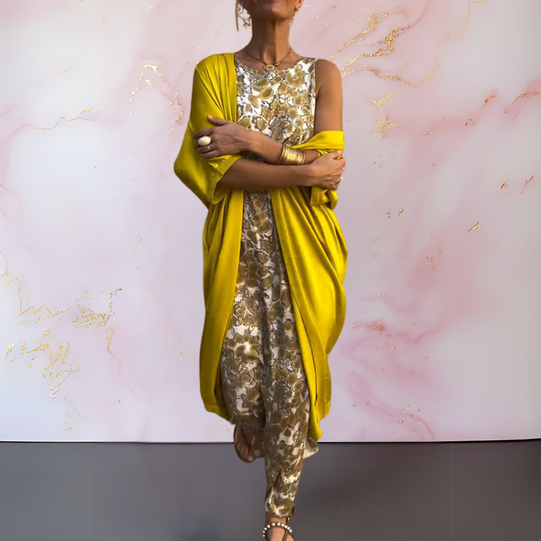 IRAVELLE – ABITO ELEGANTE CON CARDIGAN