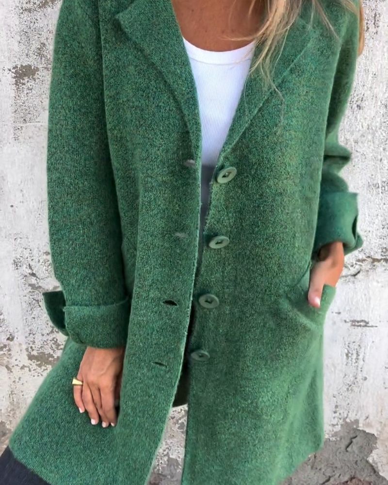 MAILA - Cappotto lungo casual con revers