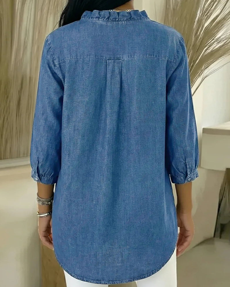 Elvari – Blusa elegante con dettagli di volant
