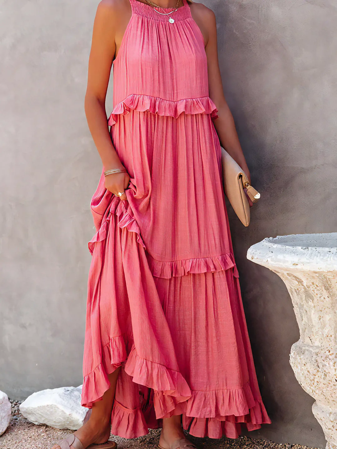 Mabel | Abito Maxi Ruffle Breeze