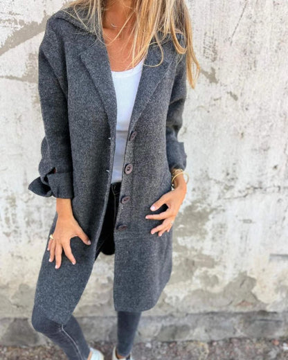 MAILA - Cappotto lungo casual con revers