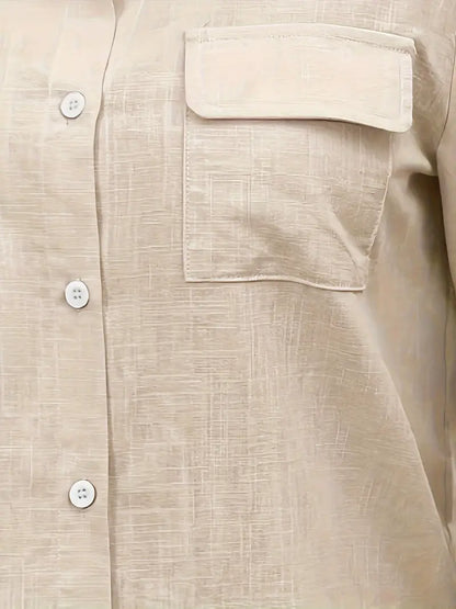 Athena - Camicia di Cotone con Tasche Frontali