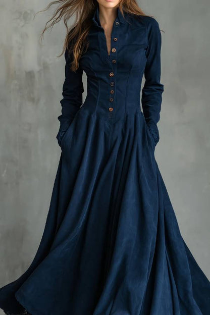 Zendaya | Abito Maxi con collo chemisier