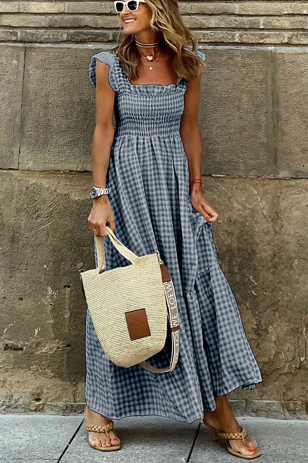 Lily™ - Elegante Abito Maxi a Cuadros