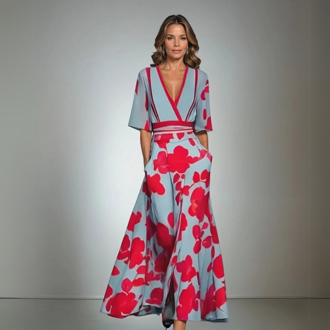 Ruby - Abito elegante con Fantasia Floreale